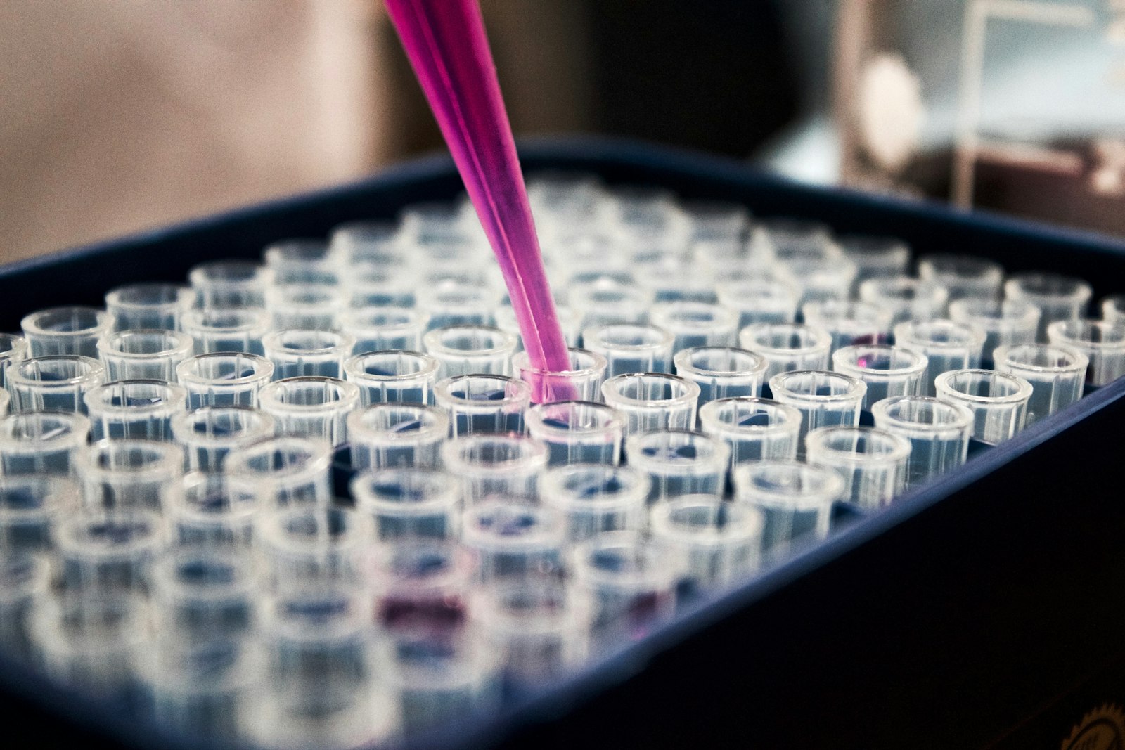 Analyst working at a laboratory bench